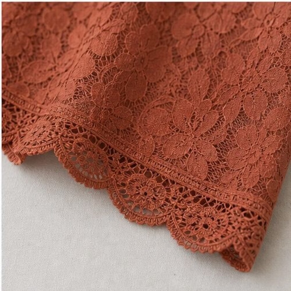 Rust Pleated Blouse - Picture 6 of 6